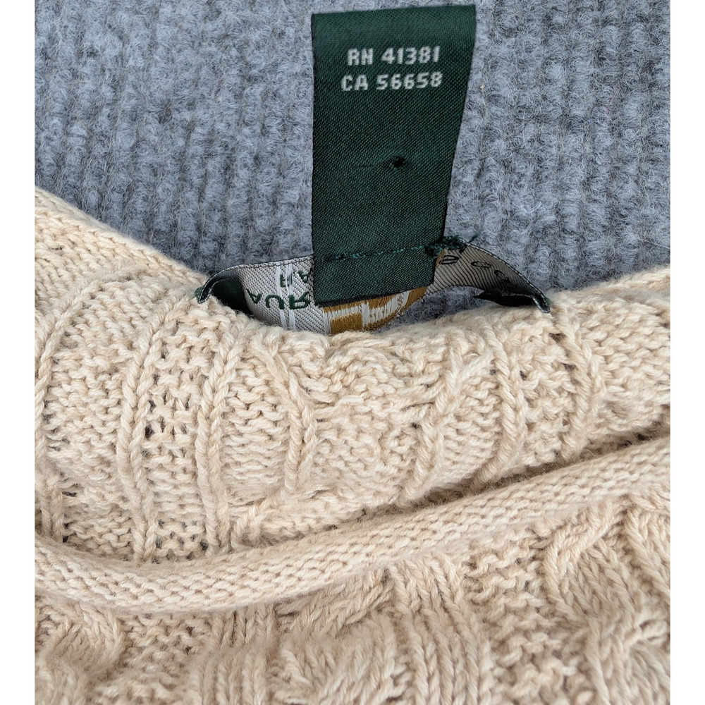 Ralph Lauren Cable Knit Sweater Womens Small Boat Neck Old Money Quiet Luxury - Picture 5 of 9
